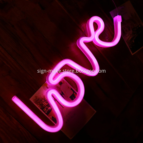 LOVE Small Neon Word Signs Shop Wall Decor